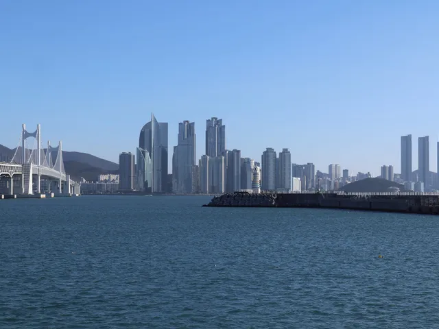 Gwangan Bridge with the Haeundae / Marine City skyline over the water