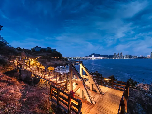Night view from the Igidae coastal trail